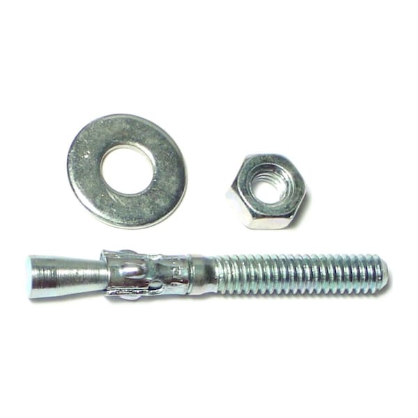 Midwest Fastener Wedge Anchor, 1/4" Dia., 2-1/4" L, Steel Zinc Plated, 100 PK 04121 - main